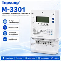 Tepsung M-3301 Meter Energi Elektronik Prabayar Cerdas Tiga Fasa Empat Kawat Komunikasi RS485/RF/PLC Kelas Akurasi 1.0 80A