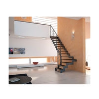 Escalier droit moderne à double poutre avec structure d'escalier à double poutre pour maison intérieure