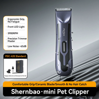 Tondeuse professionnelle pour animaux de compagnie Shernbao PGT-420 en acier inoxydable, haute vitesse, faible bruit, tondeuse pour chien portable