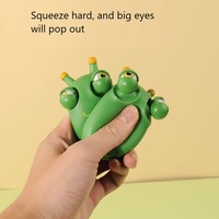 Jouets à presser mignon et vert avec grosse boule oculaire éjectée, jouets de décompression Anti-Stress amusants