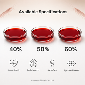 <span class=keywords><strong>Huile</strong></span> <span class=keywords><strong>de</strong></span> <span class=keywords><strong>Krill</strong></span> Antarktique Naturelle Havenova Biotech, Riche en Astaxanthine, DHA, EPA, <span class=keywords><strong>Huile</strong></span> <span class=keywords><strong>de</strong></span> Crevettes, 40% 50% 60% Phospholipides, Usage Adulte - Product Image 2