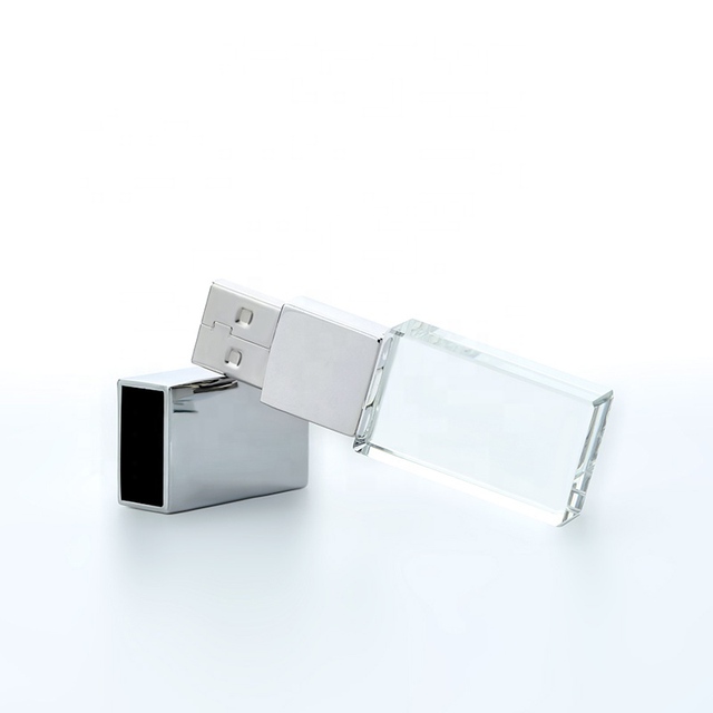 Crystal Usb Flash Drive Custom Logo Usb Stick With Box for Photography Gift 32gb 64gb 128gb Pen Drive Led Light Pendrive 2.0