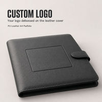 Porte-documents en cuir PU avec logo personnalisé, format A4, avec poche pour calculatrice, fabricant
