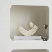 Boule en résine imitation travertin minimaliste pour console TV de salon, décoration haut de gamme pour niche, showroom, étagère ouverte, livraison rapide