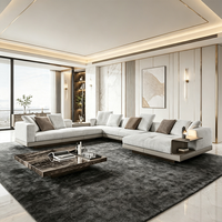 Ensemble de canapés sectionnels modernes en cuir PU YUAN CHANG avec design en forme de L, pieds inclinables en acier inoxydable, meubles de salon