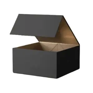 Low MOQ Luxury Gild Magnetic Box Lid Black Gift Box Cardboard Gift Box With Magnetic Closure Lid