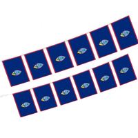 Guirlande de drapeaux personnalisée de Guam 14x21cm en polyester durable, imperméable, écologique, imprimée numériquement, personnalisée pour la Journée de découverte 2026