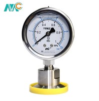 MC YNTP-60BF Hygienic Diaphragm Pressure Gauge, Stainless Steel Seismic Pressure Gauge with Clamp Holder
