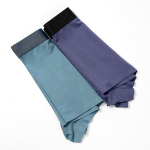 Ropa interior de algodón para hombre, gran oferta del fabricante 2024, Calzoncillos Bóxer sexis de Color sólido, transpirables y con estampado de logotipo personalizado - Product Image 4