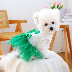 Pet community festival pets cute puppies and kittens casual fashion clothing St. Patrick's tulle skirt - Product Image 2