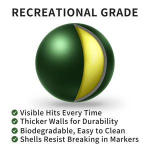 Özelleştirilmiş 0.43 0.50 0.68 kalibre eğlence sınıf Paintball fabrika fiyat çevre dostu kolay temiz çekim Paintball - Product Image 2