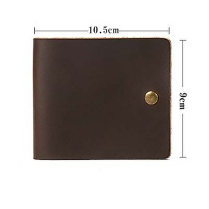 Cartera de Tarjetas de Visita Unisex de Estilo Simple, Hecha a Mano, de Cuero Genuino, Estilo Vintage, Horizontal, con <span class=keywords><strong>Clip</strong></span> para Billetes de Piel de Vaca - Product Image 6