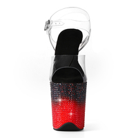 Chaussures de mariage sexy à lacets de 20 cm (8 pouces), talons transparents en PVC pour pole dance, plateformes pour danseuses exotiques, talons aiguilles personnalisés