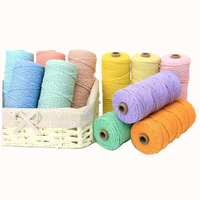 Vente en gros d'usine DIY 3mm/4mm/5mm Corde en coton tressée décorative, Cordon de macramé, Fil de macramé