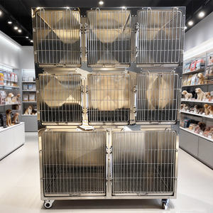 Cage d'hospitalisation vétérinaire en acier inoxydable pour animaux, cage de récupération pour animaux de compagnie, équipement de clinique vétérinaire - Product Image 1