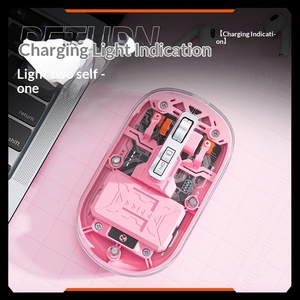 Custom New Transparent <b>Wireless</b> <b>Mouse</b>, <b>Rechargeable</b> Tri-mode <b>Mouse</b>, Portable Office Gift <b>Mice</b> Ready Stock - Product Image 2