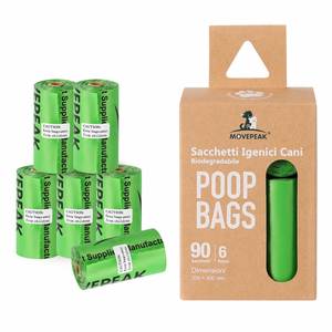 Sacs à déchets pour animaux de compagnie MMG, épais, biodégradables, de style dessin animé, à forte absorption des odeurs, portables et jetables pour chiens et chats - Product Image 1