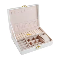 Usine En Gros De Luxe Faux Cuir Boîte À Bijoux Moderne Rectangle De Stockage Anneau Cas Boîte-Cadeau À La Main En Cuir PU Geschenkbox