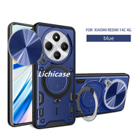 Lichicase pour Redmi 15C résistance aux chocs couvercle coulissant étui de protection pour Redmi 15 14C 4G voiture couverture arrière magnétique