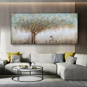Arte Murale Boho Originale Fatta a Mano con Texture di Baniano, Decorazione Moderna per Soggiorno, Dipinto a Olio Astratto dell'<span class=keywords><strong>Albero</strong></span> <span class=keywords><strong>della</strong></span> <span class=keywords><strong>Vita</strong></span> su Tela - Product Image 3