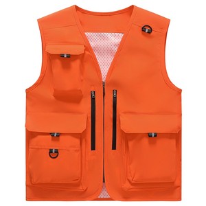 Gilet utilitaire multi-poches pour homme, respirant, sans manches, séchage rapide, vêtements de travail d'extérieur pour la pêche, la chasse, la photographie - Product Image 2