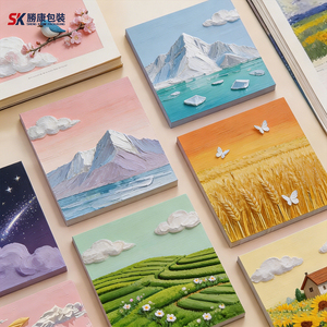 Colorful Landscape Memo Pads With Nature Scenes 3x3 Inch Sticky <b>Notes</b> For Students And Office Use - Product Image 1