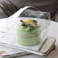 Conteneur à gâteau de 2 4 5 6 pouces transparent de qualité alimentaire PET personnalisable Boîtes à gâteau luxueuses à motif personnalisé avec fenêtre
