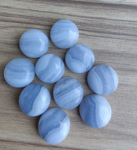 Cabujón de Ágata Azul Natural con Borde de Encaje, Redondo y Plano, Gema de Alta Calidad para Fabricación de Joyería DIY, Anillos, Colgantes y Collares - Product Image 6