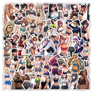 54 autocollants graffiti anime fille athlète pour ordinateur portable, bagages, décoration, autocollant cadeau <span class=keywords><strong>sexy</strong></span> pour salle <span class=keywords><strong>de</strong></span> sport - Product Image 1