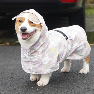 Großhandel Sommer Frühling Hunde PU-Leder Regenmantel mit Kapuze Wasserdicht Freizeit Outdoor Aktiv Alle Jahreszeiten Haustierkleidung - Product Image 5