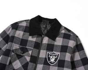 <span class=keywords><strong>Camicia</strong></span> a scacchi grigio nero spazzolato ricamata con cuore retrò alla moda <span class=keywords><strong>giacca</strong></span> ampia da uomo - Product Image 2