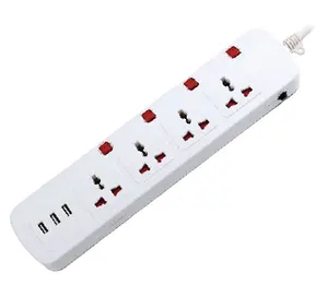 Universal Sockets Multi Way Extension Power Electric Socket With 3 USB Port