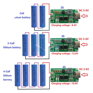 Loại C <span class=keywords><strong>BMS</strong></span> 2S 3S 4S 1A 2A 4A 18650 21700 3.7V lithium bảng sạc pin tăng cường <span class=keywords><strong>Li</strong></span>-<span class=keywords><strong>Po</strong></span> Polymer USB C đến 8.4V 12.6V 16.8V - Product Image 4