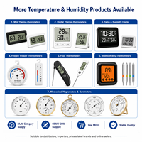 OEM Digital Max Min Thermometer Hygrometer for Server Room Data Center Backlit Humidity Meter with Magnet