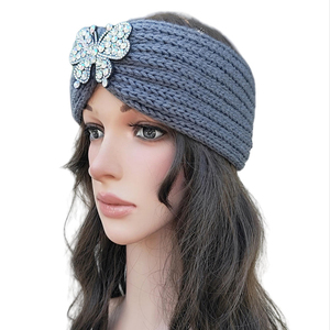 Diadema de punto de ganchillo <span class=keywords><strong>para</strong></span> mujer, calentador de orejas, <span class=keywords><strong>turbante</strong></span> suave, calentador elástico, diademas, moda de invierno, envoltura <span class=keywords><strong>para</strong></span> la cabeza - Product Image 4