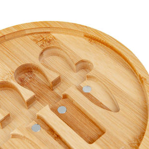 Ensemble de planches à fromage en bambou avec couteaux, planche à découper ronde, plateau de service pour fruits et pain, cuisine à domicile - Product Image 3