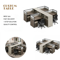 Solution de bureau contemporaine, espace de travail multi-postes, armoire de rangement, design de panneaux, poste de travail ergonomique, mobilier de bureau
