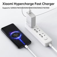 Adaptadores de enchufe de EE. UU. UE de 120W con cable USB 6A Usb A + C Cargador rápido Tipo C Carga rápida para Xiaomi, Redmi, Huawei Oppo, Honor, Vivo