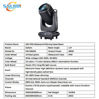 Sailwin DJ Stage Lighting IP65 Projecteur de scène extérieur Sharpy 420 à tête mobile avec 8+16 prismes et roue Gobo pour événements
