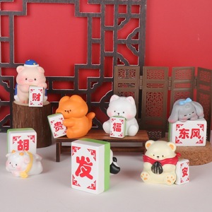 Set Regalo 6 Pezzi OEM ODM Personalizzato con Figurine in Resina Dipinte a Mano, Stile Cartone Animato, Mahjong Kawaii, Scatola <span class=keywords><strong>di</strong></span> Carta, Blind Box - Product Image 3