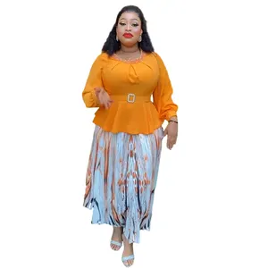 Bộ 2 Món Dashiki In Họa Tiết Thanh Lịch H & D Cho Nữ ĐầM Ngoại Cỡ Trang Phục Maxi Nữ Công Sở