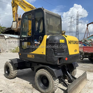 Gebruikte <span class=keywords><strong>Hyundai</strong></span> 60W-7 <span class=keywords><strong>Mini</strong></span> Graafmachine Op Wielen 0.5M Bakcapaciteit Flexibele Technische Constructie (Motorversnellingsbak Pomplager) - Product Image 2