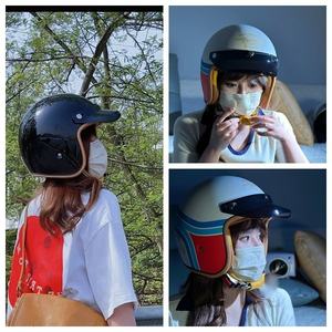 Casque de moto ouvert pour <span class=keywords><strong>homme</strong></span>/femme, utilisation de vélo électrique/scooter, visière transparente, homologué DOT, ABS, libération rapide, conduite - Product Image 3