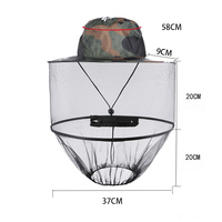Chapeau de pêcheur anti-moustiques pour l'extérieur avec filet de protection pour la tête, idéal pour la pêche, la chasse, l'apiculture et la protection contre les abeilles