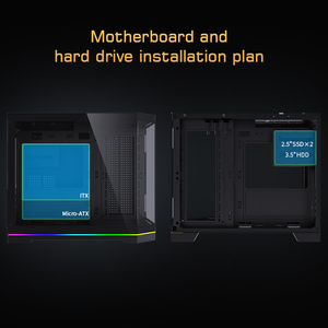 Gabinete de Computadora MATX Lovingcool <span class=keywords><strong>con</strong></span> Iluminación RGB <span class=keywords><strong>Integrada</strong></span>, Vidrio Templado Panorámico, Preparado para Refrigeración Líquida de 360 mm - Product Image 2