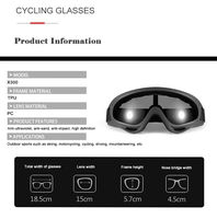 Protection populaire Sports Motocross Lunettes Ski Sports Cyclisme Lunettes Coupe-Vent Lunettes