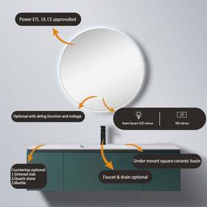 Meuble de salle de bain mural flottant à un seul lavabo, résistant à l'eau, de qualité supérieure, pour hôtel, rangement de salle de bain - Product Image 4