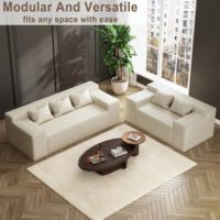 Canapé modulaire compressé pour salon moderne, 3 ensembles, noir, meubles compressés personnalisés