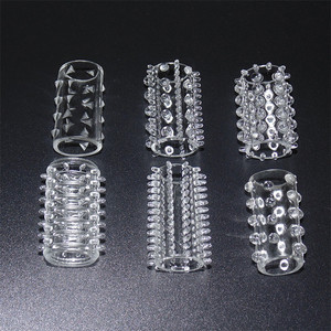 Venta caliente Crytal Condom Pene Sleeve 6-Piece Finger Condom and Cock Ring Set Dildos Categoría de producto - Product Image 4