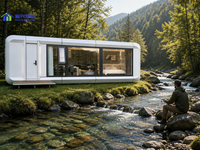 Capsule spatiale clé en main avec intérieur spacieux et design intime pour hôtel, B&B, glamping